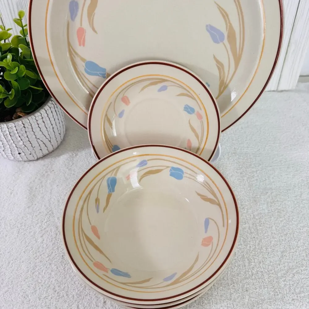 Vintage Oslo Brick‎ Oven Stoneware Dishes, Plate & Bowls